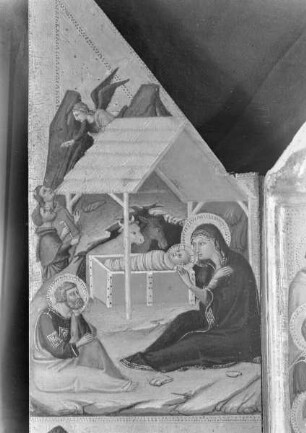 Thronende Maria mit Kind und Heiligen —