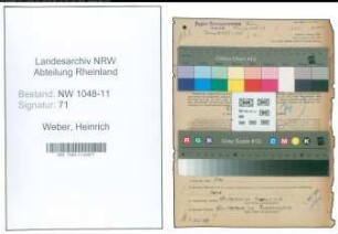 Entnazifizierung Heinrich Weber , geb. 23.02.1898 (Kaufmaennischer Angestellter)