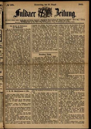 Ausgabe vom Donnerstag, den 20. August 1885.