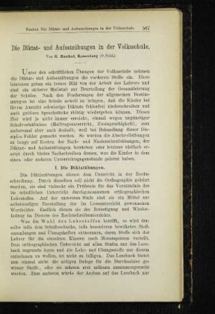 ¬Die¬ Diktat- und Aufsatzübungen in der Volksschule