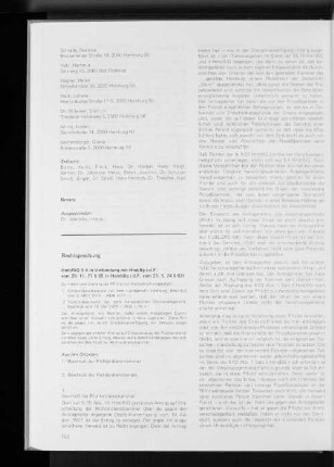 HmbRiG § 4 in Verbindung mit HmbBg i.d.F. vom 29.11.1977 § 65 (=HambBg i.d.F. vom 21.5.1974 § 63)