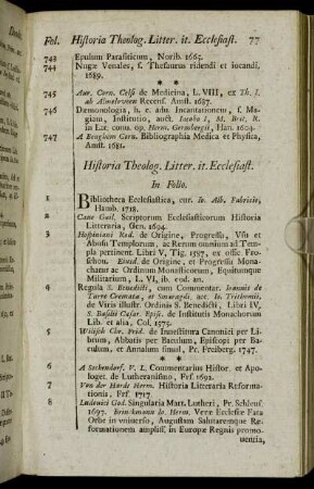 Historia Theolog. Litter. it. Ecclesiast.