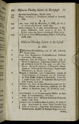 Historia Theolog. Litter. it. Ecclesiast.
