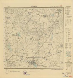 2448 (alte Nr.: 1052) Strasburg in der Uckermark, Meßtischblatt (4cm - Karte)