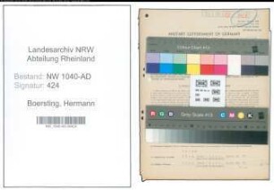 Entnazifizierung Hermann Boersting , geb. 14.09.1897 (Rendant)