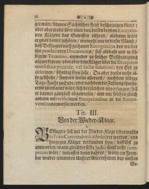 Tit. III. Von der Wieder-Klage.