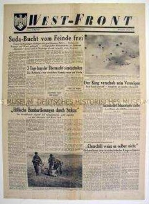 Illustrierte Kriegszeitung "West-Front" überwiegend zum Kriegsgeschehen im Mittelmeerraum