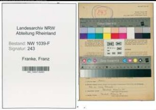 Entnazifizierung Franz Franke , geb. 04.01.1894 (Firmenteilhaber)