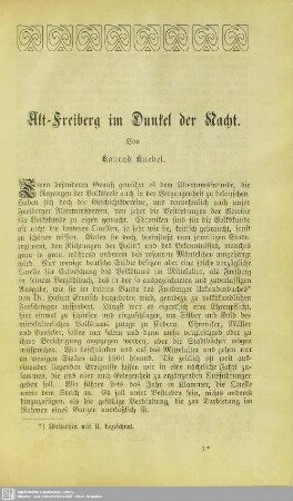 Alt-Freiberg im Dunkel der Nacht