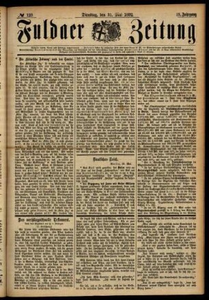Ausgabe vom Dienstag, den 31. Mai 1892.
