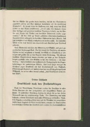 Dritter Abschnitt. Deutschland nach den Freiheitskriegen