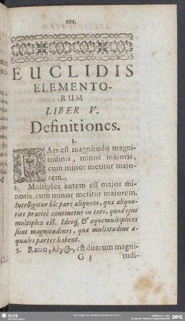 Euclidis Elementorum Liber V