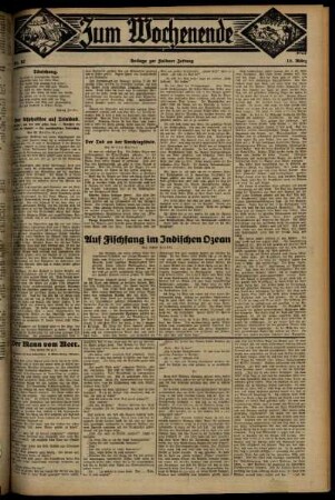 Zweite Ausgabe vom Sonntag, den 15. März 1931.
