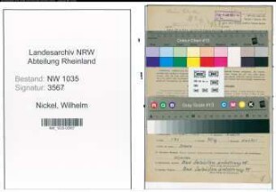 Entnazifizierung Wilhelm Nickel , geb. 11.07.1905 (Bergingenieur)