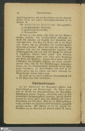 Schulwanderungen