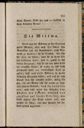 Die Wittwe.
