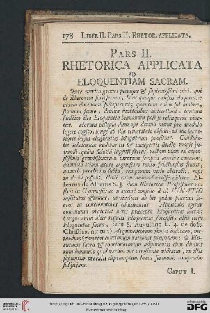 Pars II: Rhetorica applicata ad eloquentiam sacram
