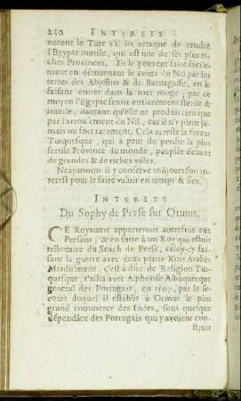Interets Du Sophy de Perse sur [...]