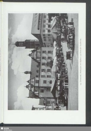 Darmstadt, Marktplatz mit Rathaus und Turm der Stadtkirche