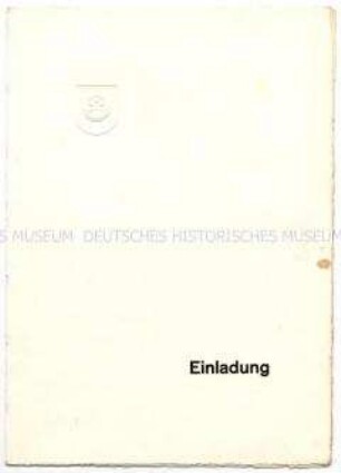 Einladung zu einer Festveranstaltung anlässlich des 325. Jahrestages des Westfälischen Friedens mit Bundespräsident Heinemann