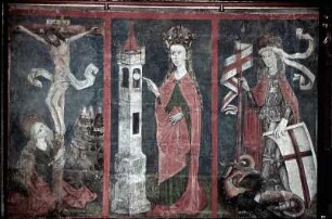 Die Heiligen Magdalena, Barbara und Georg