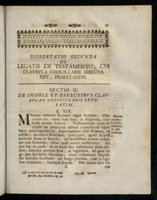 17-32, Dissertatio Secunda