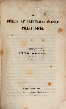 De civilis et criminalis praeiudicio