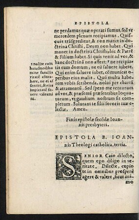 Epistola B. Ioannis Theologi catholica, tertia.