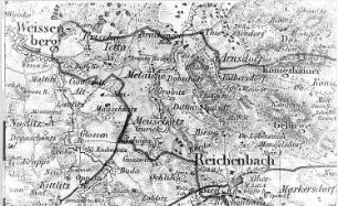 Reichenbach/O.L.-Biesig. Atlas von Schlesien, Kreis Görlitz, Verlag C. Flemming/Glogau, um 1850