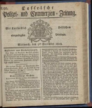 Nr. 98, Mittwoch, den 9ten December 1818