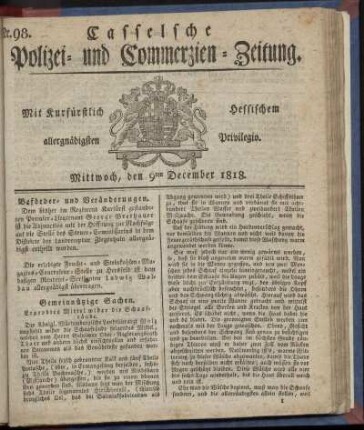 Nr. 98, Mittwoch, den 9ten December 1818