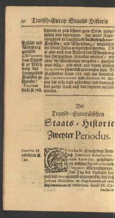 Der Teusch-Europäischen Staats-Historie Zweyter Periodus.