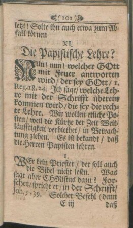 XI. Die Papistische Lehre?