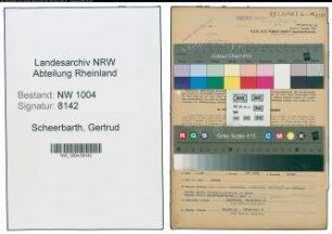 Entnazifizierung Gertrud Scheerbarth , geb. 11.10.1902 (Telefonistin)