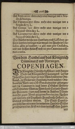 Von dem Handel auf das Königreich Dännemarck und Norwegen