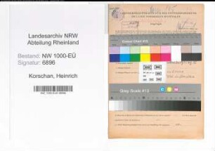 Entnazifizierung Heinrich Korschan, geb. 24.05.1895 (Ingenieur)