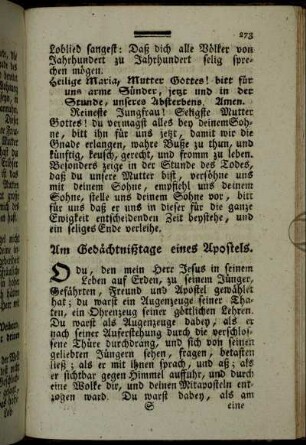 Am Gedächtnißtage eines Apostels. - Gedanken beim Anblicke des Gekreuzigten.