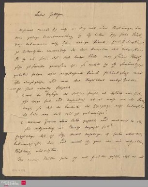 Ms 84-8 - Brief von Karl Leberecht Immermann an Henriette Wilda