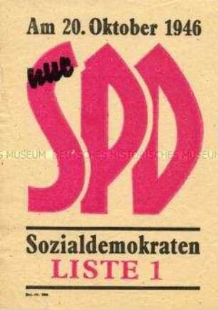 Wahlaufruf der SPD zu den Landtagswahlen 1946