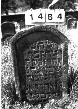 Grabstein 1484 (Index: 100098007) Maße HxBxT: 89x53x9 cm: Grabstein 1484