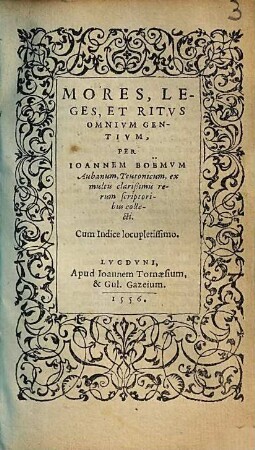 Mores, Leges, Et Ritvs Omnivm Gentivm