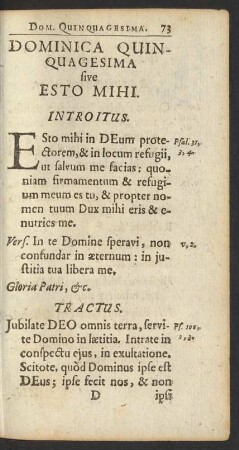 Dominica Quinquagesima.