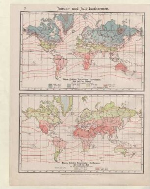 Januar- und Juli-Isothermen