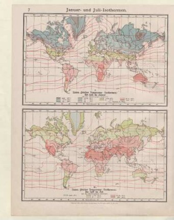Januar- und Juli-Isothermen