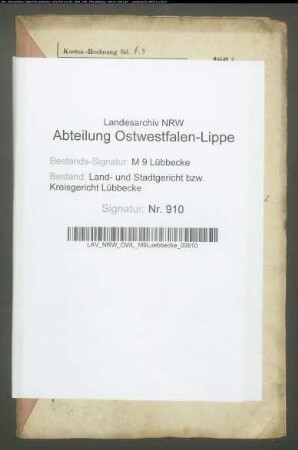 Erblasser: Meyer, Amalie, geb. Lieckweg: