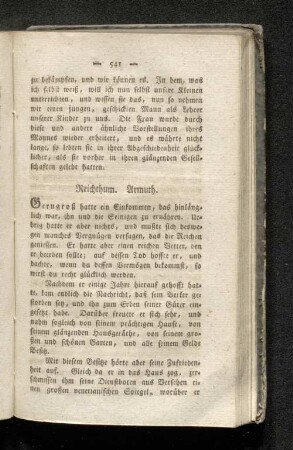 Reichthum. Armuth.