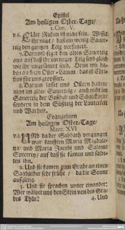 Am heiligen Oster-Tage
