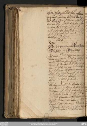Tit II. Von der vormahligen Papistischen Religion in Wittenberg. [§ 1-8]