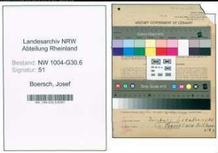 Entnazifizierung Josef Boersch , geb. 09.12.1899 (Schiffsfuehrer)