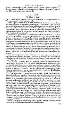 Cap. XXI. De Nidis & Ovis